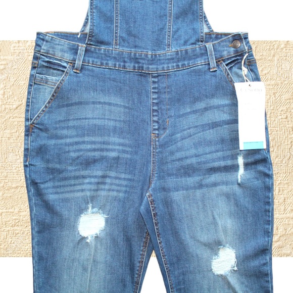 Distressed Jean Ci Sono Overalls - Picture 9 of 15